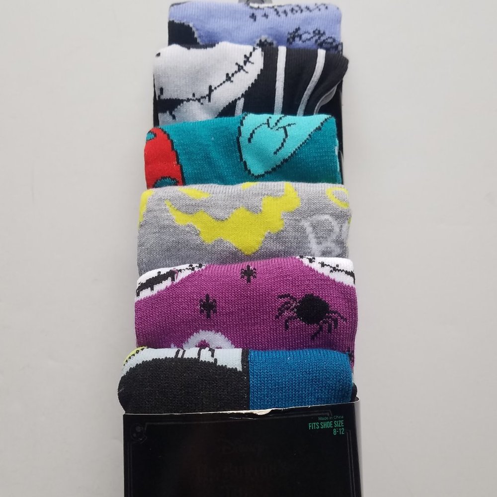 disney the nightmare before christmas mens casual crew socks 6 pairs design two